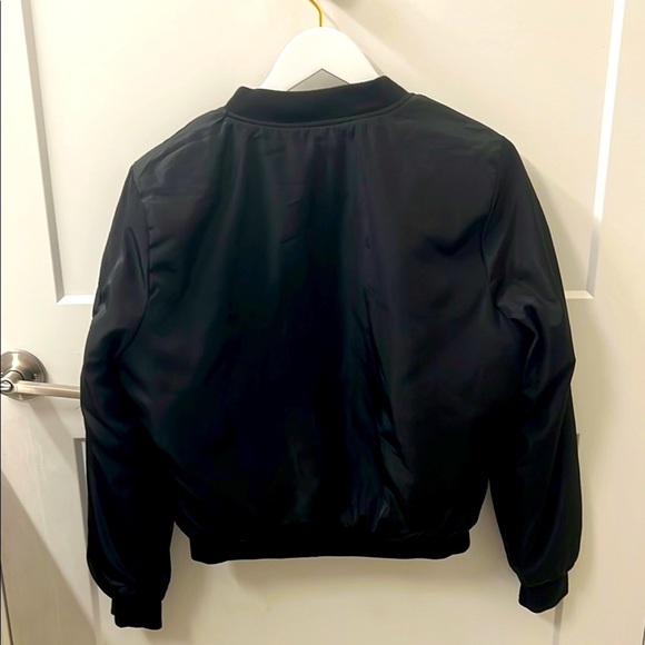 Forever 21 Black Bomber Jacket with Patches - Picture 8 of 9